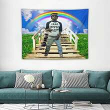 Rapper Tapestry Chief In The Garden Of Keef Flag Aesthetic Decorative Durable Tapestry Suitable For Indoor And Outdoor Decorate For College Dorm Room ,Parties, Travel, Filming, Events, Festivals Decor Wall Tapestry - 1PC - 查看 4