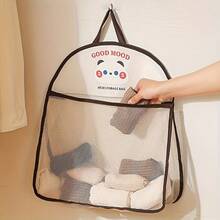 1 pieza Bolsa de almacenamiento colgante de red - Organizador de tela transpirable con lindo diseño de animales, diseño plegable que ahorra espacio para ropa interior, calcetines y bolsos, accesorio de pared para el cuarto de lavado, regalo ideal para la organización del hogar, accesorio para el cuarto de lavado, diseño vibrante, estructura, estante colgante - Multicolor - Ver 13