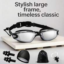 6PCSHigh-Definition Racing Swimming Goggles, Anti-Fog And Waterproof, Men's And Women's Non-Prescription Silicone Waterproof Swimming Goggles Set - A - View 10