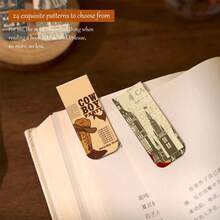 24 piezas Marcadores magnéticos, Clips de página magnéticos, Juego de marcadores de libro surtidos con diseños, Marcadores de lectura magnéticos, Clips de marcador magnético para lectores, mujeres, hombres, amantes de los libros, útiles de oficina, 24 diseños - retro - Ver 5