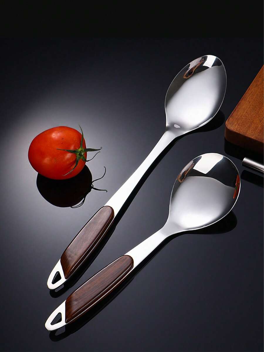 4件/6件套仿桃木厨房用具套装，不粘锅铲、汤勺、长柄勺，家用烹饪工具 - 彩色 - 查看 1