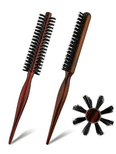 Rosewood Curling Hair Brush, Professional Salon Styling Comb, Anti-Static Styling Brush, Suitable For All Hair Types Curling Brush, Hair Brush, Comb, Hairdressing Tool, Hairdressing Product And Accessory