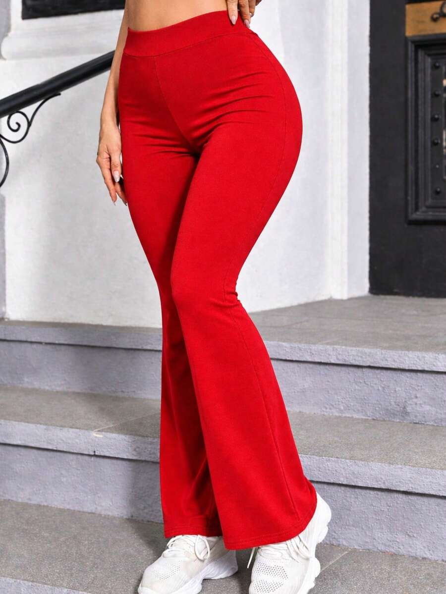 Pantalón Liliann tecc pretina ancha y acampanado - Rojo - Ver 1