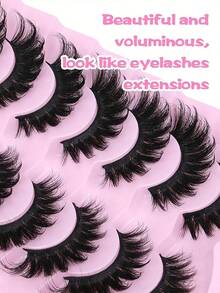 7 Pairs Of Luxurious Fluffy False Eyelashes, Lightweight And Reusable - View 3