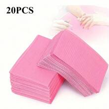 50/20包粉色一次性美甲桌布、防水纹身围裙、卸甲抛光防尘罩、无香托盘盖、纹身用品清洁垫 - 粉色 - 查看 8