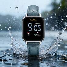 ZOEA Couple Digital Watches - 錶帶 - 淺綠色 / 錶殼 - 銀色 - 查看 4