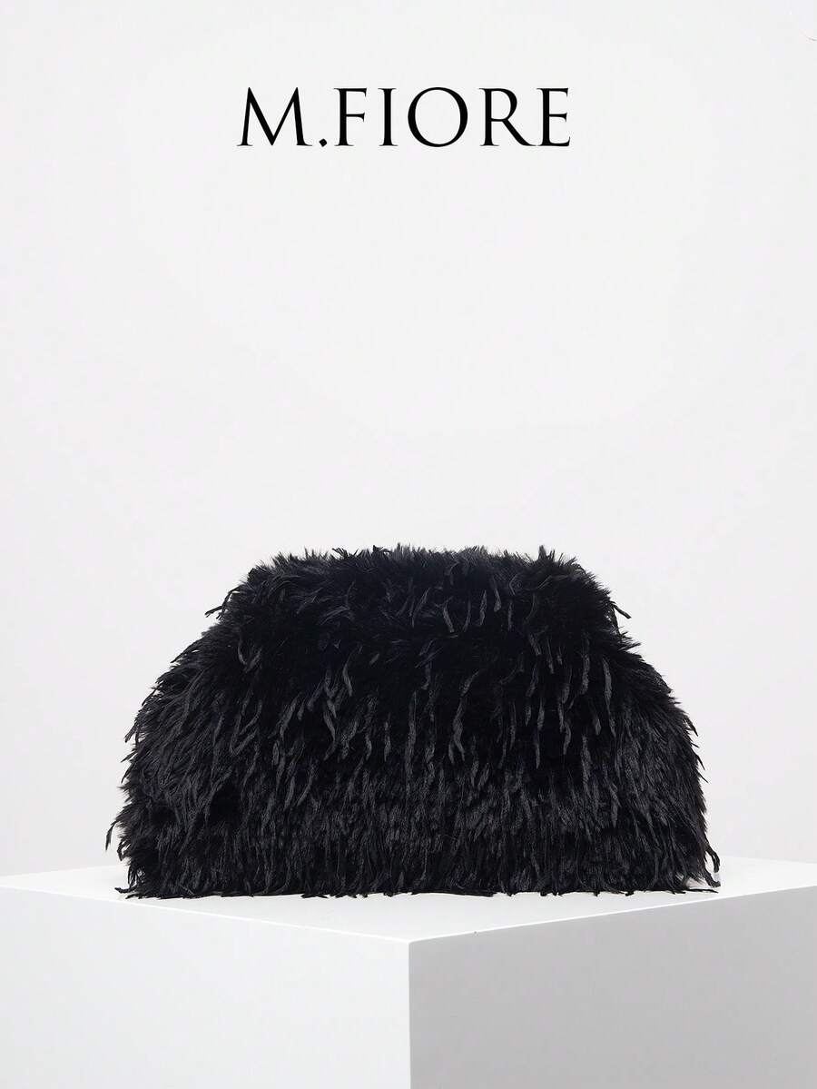 大容量女士手拿包，适合派对、聚会、约会、舞会等场合 - 黑色 - 查看 1