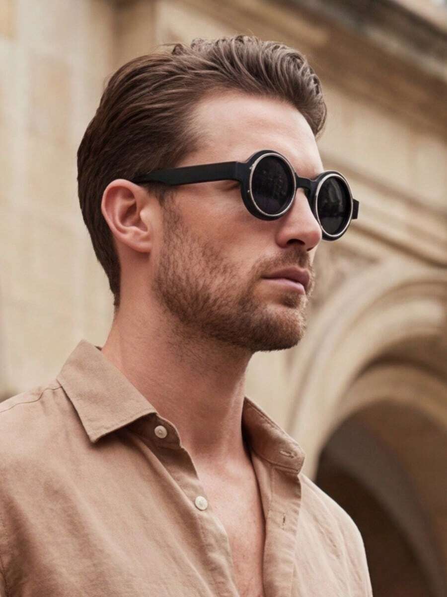 Moemton 男士奢华太阳镜，高端防眩光驾驶及阅读眼镜 - 銀色 - 查看 1