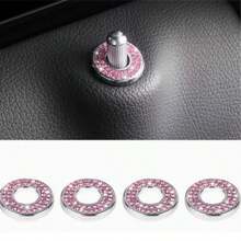 Bộ 4 chốt cửa xe hơi, nắp che chốt khóa cửa, vòng trang trí xe hơi đính kim cương lấp lánh cho xe C-Class, C200L, GLC260, C260L, phụ kiện xe hơi dành cho nữ. - Nhiều màu - Xem 11