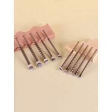 NEW10pcs Brown Fiber Eyeshadow Brush Set Multi-Functional Eye Makeup Brushes Portable For Travel Brush Set Makeup Brush Kit Make Up Brush Set Make Up Set Complete Makeup Brush Set Complete Makeup Kit Brush Kit Brushes Makeup Set Makeup Gift Set Set Giveaways Profesnal Makeup Brushes Complete Makeup Set - 棕色 - 查看 3