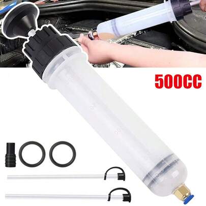 500ML Car Oil Fluid Extractor Fluid Syringe Pump Manual Suction Transfer Filling
