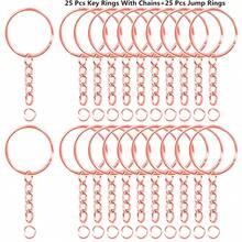 50个钥匙扣，包含链条和开口环，适用于钥匙链、挂绳、包包挂饰、DIY工艺品和礼品制作。 - 光圈鏈條 - 查看 10