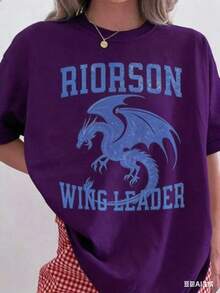 Xaden Riorson Wingleader Shirt Fourth Wing Merch Bookish Merch Booktok Onyx Storm Reader Violence Shadow Daddy Onyx Storm Book MerchUnisex T-Shirt, Casual Short Sleeves - 紫色 - 查看 1