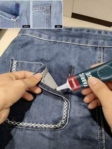 jakehoe Fabric Glue Leather Fabric Clothing Pattern Adhesive, Waterproof Durable Daily Multi-Purpose Glue, Suitable For Jeans, Short Sleeve, Jacket, Sofa, Curtain, Bed Sheet And More (New And Old Models Randomly Sent) - T-6000 - View 10