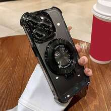 1pc Circular Folding Bracket Electroplated Anti-Drop Phone Case Compatible With IPhone 17/15ProMax/16promax/16pro/14promax/14pro/13promax, Galaxy S21 5G/S21 Ultra/S22/S22 Ultra/S23/S23 Ultra/S24/S24FE/S24 Ultra 5G/S25/S25+/S25U, A14/A33 5G/A53 5G/A54 5G/A52/A52s 5G/A15 5G/A13 4G/A22 4G/A22 5G/A34/A23 5G/A07/A17, Mi Note 7/8/9/10/11/12/13, Mi 9/10/12/13C, , MOTO, Honor X, HW,  C53 C55 - 黑色 - 查看 6