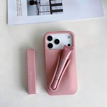 Simple Silicone Phone Case With 3D Lip Gloss Holder For IPhone 17/16/15/14/13/12 Pro/Plus/Max Cute Makeup Design Anti-Drop Shockproof Protective Back Cover - Toast - 查看 9