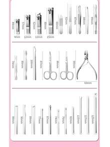 Set de Manicura 26-en-1 Rosa Kit Profesional de Pedicura Kit de Cortauñas Herramienta de Eliminación y Lima de Uñas - Herramientas de Cuidado de Uñas Duraderas y Portátiles para Uñas de Manos y Pies Kit de Aseo con Estuche de Viaje Lujoso y Mejorado - Multicolor - Ver 9