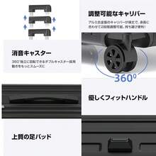 スーツケース 機内持ち込み フロントオープン 多機能 キャリーケース 軽量 カップホルダー付き スマホスタンド付き TYPE-C USBポート付き 360度回転 ワンタッチブレーキ 耐衝撃 静音 車輪 TSAロック S/Mサイズ キャリーバッグ 旅行 ビジネス 出張 - ブラック - チェックする 11
