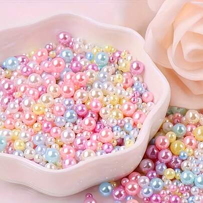 600pcs Of Mixed Color Round Beads Ranging From 3 To 8Mm, Suitable For Decoration, Couple Bracelets, And Jewelry Making Supplies