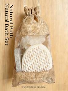 三件套沐浴清洁套装，包含足部磨砂器、沐浴海绵、沐浴球、肌肤清洁浴室配件，以及超柔软可爱的沐浴球 - 多色 - 查看 5