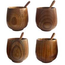 Natural Wood Cup & Spoon Set - 130ml Handcrafted Wooden Mug For Coffee, Tea, Milk, Ideal Gift - Random Color - View 13