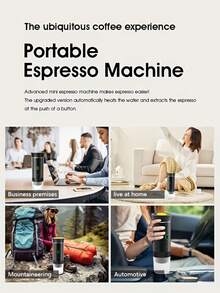 ENSSU Portable Coffee Maker | 3-In-1 Rechargeable Self-Heating Coffee Machine, Suitable For Capsules And Ground Coffee, Compact Handheld Coffee Maker For Office, Camping, RV And Hiking, Gift And Celebration - Multicolor - View 10