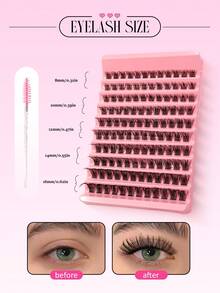 Bộ 120 mi giả Asiteo D Curl Lash Clusters Wispy Natural Lashes DIY Eyelash Extension Clusters Individual False Eyelashes Kit kèm cọ, dễ sử dụng cho người mới bắt đầu, thích hợp cho trang điểm hàng ngày. - D - Xem 6