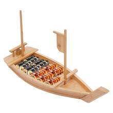 ZHFEISY Wooden Sushi Boat Serving Tray 28 Inch Sushi Plate For Restaurant & Parties Sushi Decorative Tray - 預設 - 查看 4