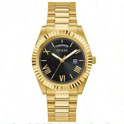 Guess Men's Square Watch - Fashionable Men's Accessory - Quartz Watch Series - Men's Gold Stainless Steel Watch - GW0265G2