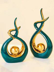 Questa scultura d'arte astratta moderna è un pezzo perfetto per la decorazione della casa, adatto per sale da pranzo, soggiorni, uffici e altro ancora. È anche un ottimo regalo per matrimoni, compleanni, festività, festa della mamma e una scelta meravigliosa da regalare agli amici. - Multicolore - Visualizzare 8