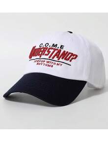 "C.O.M.E Understand" Embroidered Contrast Brim Baseball Cap Streetwear Adjustable Dad Hat "Keep Up With My Rhythms" Slogan Baseball Cap Street Style Embroidered Baseball Cap | Adjustable Contrast Brim Dad Hat - Embroidered Baseball Cap - View 6