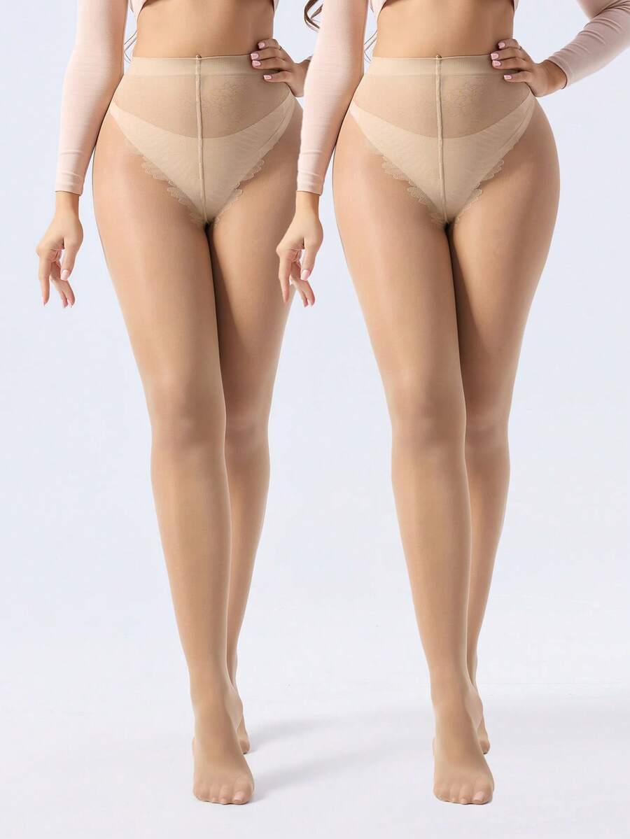2双装 20D 女士塑形舒适透明连裤袜，柔软丝袜