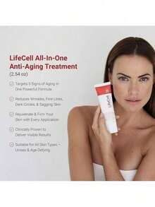Crema antiedad todo en uno LifeCell: reduce arrugas, líneas de expresión, ojeras y daño solar. Contiene retinol, vitamina C, DMAE y ácido hialurónico. Sin fragancia, para todo tipo de piel (75 g). HHYD - 1 paquete - Ver 2