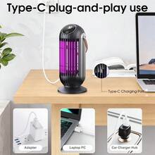 4000mAh USB-uppladdningsbar tyst optisk myggmedelslampa, myggmedelslampa för hemmabruk - Multifärgad - Visa 9