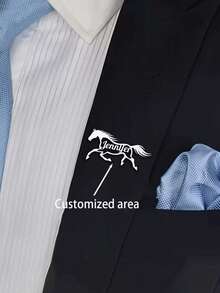 Personalized Stainless Steel Galloping Horse Brooch, Custom Jewelry Gift, Birthday Present, Holiday Gift - A Perfect Gift For Friends And Family - Multicolor - View 1
