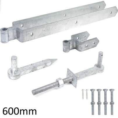 GALVANISED D1 Field / Farm Gate Hinge Double Strap 600mm 24"