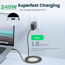 FYRVW Cable de extensión USB-C, USB3.2 20Gbps PD240W, Macho a Hembra Tipo-C, Adecuado para Nintendo Switch - Negro - Ver 7