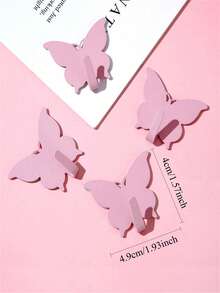4/8/16/20 Peças Ganchos Decorativos de Parede em Formato de Borboleta Rosa para Berçário, Decoração de Parede para Quarto Infantil, Quarto, Sala de Estar, Organizador Elegante, Presente de Páscoa - Multicolorido - Visão 7