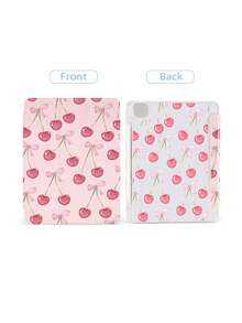 1个樱花粉色蝴蝶结简约设计Y型折叠平板保护套，多角度旋转支架，兼容2025/第十代/10.2英寸Pro 11 2021/2020/Mini6,7，兼容三星Galaxy Tab A8 10.5英寸2022，带笔槽，防摔，平板支架保护壳，浪漫实用的平板电脑用户礼物 - 彩色 - 查看 5