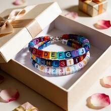 2个树脂珠模具，带孔字母硅胶模具，字母吊坠环氧树脂浇铸模具，适用于DIY工艺品珠宝手链项链耳环吊坠（珠模具） - A - 查看 2