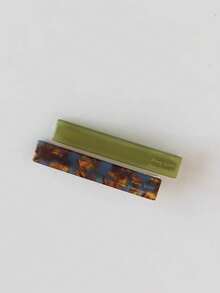 2个/套 醋酸纤维发夹 字体几何发夹 刘海侧夹 甜美可爱简约女士发饰 - 多色 - 查看 15