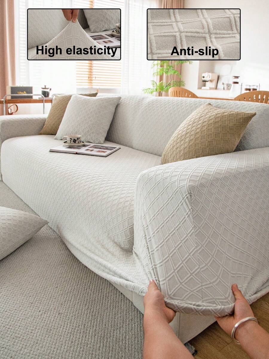 1 tấm bọc ghế sofa 3D chống thấm nước, thiết kế màu trơn, bảo vệ ghế sofa, trang trí ngày lễ, độ co giãn cao, phủ toàn bộ ghế sofa, phù hợp với ghế sofa 1/2/3/4 chỗ ngồi.
