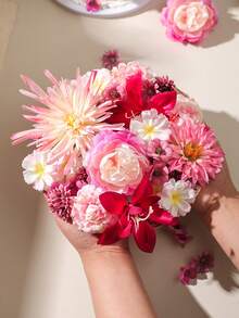 50pcs Artificial Flower Heads, Assorted Sizes, Daisy Flowers, Suitable For Wedding Crafts, Home Decor, Party Decoration - Hot Pink - View 10
