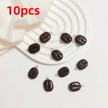 10颗/20颗人造咖啡豆形状珠子，适用于DIY珠宝制作，如吊坠、耳环、项链、手链、钥匙扣、包包挂饰、树脂工艺品等。 - 彩色 - 查看 5