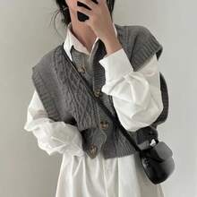 Women Sweater Vests - Grey - View 3