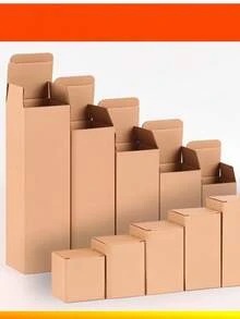 10/20 piezas Cajas de joyería de papel kraft, cajas de regalo de cartón corrugado extra resistentes y rectangulares, cajas de embalaje de bálsamo labial de papel corrugado - Multicolor - Ver 6