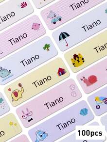 100/200/500pcs Customized Name Stickers, Engineering Vehicle Customized Waterproof Stickers, Personalized Name Label Stickers, Personalized Stickers - Color - View 7