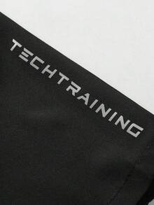 Quần short thể thao ngoài trời dành cho nam, quần short in họa tiết màu trơn có túi khóa kéo, quần thể thao chạy bộ thoáng khí, nhanh khô, màu đen mùa hè. - màu đen - Xem 8