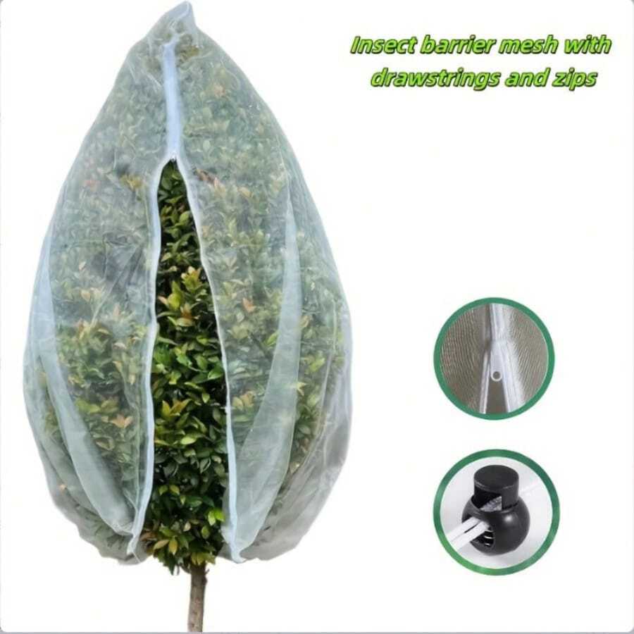 1pc Garden Netting With Pull Cord And Zipper, Anti-Insect Mesh Net For Plant, Fruit And Citrus Flower Protection - Zipper Version - View 1