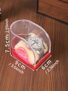透明手表展示盒带盖，防尘水晶手链项链珠宝收纳盒，手表柜台展示盒 - 彩色 - 查看 12
